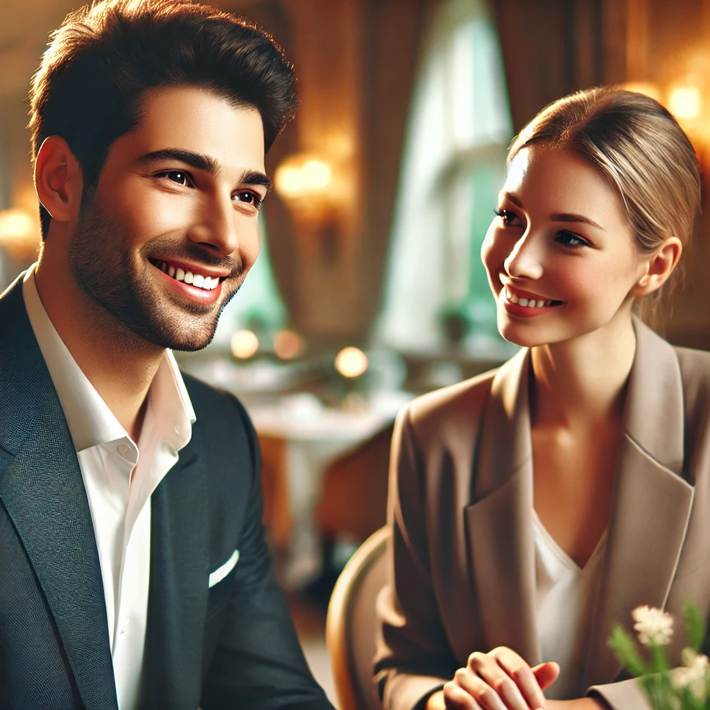 Business people having a polite conversation using conditional language.